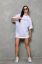 White Unisex Oversize Printed Crew Neck T-Shirt - 4