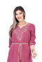 Summer Woven Embroidered Detail Straw-Belted Long Dress - 7