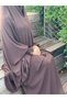 Women's Hijab Bitter Brown Casual Afghan Set with Needle-Punched Veil for Daily Use - 3