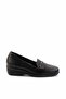 Black Genuine Leather Women's Wedge Heeled Shoes K01531123603 - 3