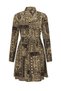 Printed Waist Tie Mini Shirt Dress - 2