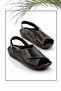 Black Leather Women's Sandals K05465048103