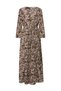 Women's Purple Printed Waist-Fitted Long Dress