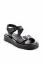Black Leather Women's Sandals K05906500503 - 3