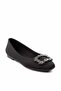 Matte Black Satin Women's Ballerinas K01641121338 - 3