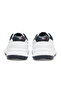 Men's White Low-Top Sneakers - Classic Design with Navy and Beige Accents,Comfortable Casual Shoes - 4