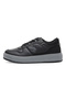 Men's Black Low-Top Casual Sneakers - Dual-Tone Sole Lace-Up Design for Everyday Style - 2