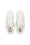 Women's White Low-Top Sneakers - Classic Style with Dark Brown Accent and Gold Logo Detail - 5