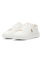 Women's White Low-Top Sneakers - Classic Style with Gold Accent and Cushioned Comfort Sole - 3