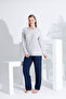 100% Cotton Long Sleeve Women's Pajamas Set 98410
