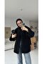 Black Front Tie Teddy Jacket-7328