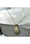 Zircon Stone Steel Chain Stainless Tarnish Free Water Drop Necklace
