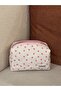 حقيبة مكياج منقوشة على شكل قلب وردي - حجم متوسط - 7