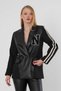 Black Sleeves with Stripes Leather Paneled Atlas Jacket 1932