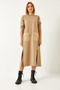 Women's Beige Long Dress with Side Zipper and Double Pockets 8004 60351340 - 2