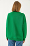 Women's Green Double Pocket Denim Sweatshirt 8155 60351339 - 7