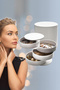 Quadra 4 layer rotating jewelry organizer stylish jewelry box organizer - white - 3