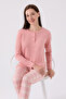 Women's Pink Long Sleeve Pajama Set - 3