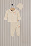 Us polo baby girl 3-piece set with booties - cream