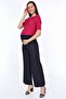 4262-Pregnant Women's Wide Leg Fabric Trousers