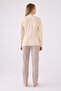 Women's Cream Long Sleeve Pajama Set - 5