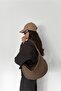 Sage Shabby Look Dark Mink Women's Shoulder Bag with Adjustable Strap