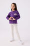 Girl's Crew Neck Embroidered Winter Regular Fit Purple Tracksuit Set Us1976-C-V2 - 3