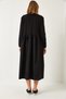 Women's Black Pocket Embroidered Long Dress 8099 60351364 - 7