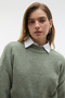 Crop Sweater with Crew Neck - 3