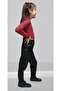 Long Sleeve Girl's Burgundy Drawstring Detail Crop Model Bodysuit, Crop Blouse - 4