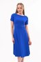Apsen Women's Crew Neck Zippered Flared Short Sleeve Midi Crepe Dress 4442/110 - 6