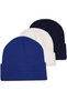 Unisex Folded Black, Light Mink, Stone 3-Piece Beret Set