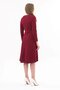 Apsen Women's Burgundy Chest Tie Detailed Long Sleeve Seasonal Midi Dress 4421-110 - 8