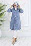 Buttoned Denim Cap Blue 1308 - 5