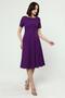 Apsen Women's Purple Crew Neck Midi Crepe Dress 4442-110 - 5