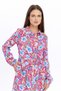 Apsen Women's Fuchsia Floral Patterned Front Buttoned Viscon Dress 4426-100 - 7