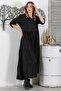 Black Shirt Collar Buttoned Long Sleeve Ruffle Hem Casual Woven Dress 145 60 - 7