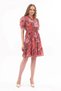 Apsen Women's Tile Ruffle Tie Collar Midi Chiffon Dress 4432-100 - 3