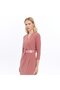 Apsen Women's Crepe Rose Dry Double-Breasted Belted Midi Wrap Dress 3753-100 - 8