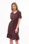 Apsen Women's Dress Coffee Color Front Button Detailed Summer Midi Dress 4437-105 - 6