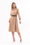 Apsen Women's Beige New Season Belted Crew Neck Dress 3809-110 - 5