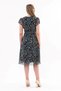 Apsen Women's Black Patterned Double-Breasted Collar Midi Length Chiffon Dress 4445-110 - 8