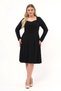 Apsen Women's Black Pentagonal Collar Long Sleeve Detailed Midi Knitted Dress 4464/110