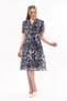 Apsen Women's Black Leopard Print Double Breasted Collar Midi Chiffon Dress 4431-110 - 7