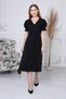 Apsen Women's Black Belted Buttoned New Season V-Neck Dress 4366-115 - 5
