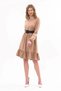 Apsen Women's Camel Skirt Ruffled Crew Neck Belt Detailed Dress 4345-100 - 5