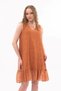 Apsen Women's Mustard Drawstring Detailed Midi Length Printed Chiffon Dress 4326-95 - 8