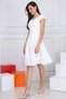 Apsen Women's White Summer Pleated Detailed Zippered Lined Short Dress 3901-100 - 6