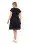 Apsen Women's Black Flywheel Detailed Midi Plus Size Chiffon Dress 4337-110 - 5