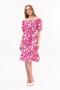 Apsen Women's Fuchsia Boat Neck Gathered Flounce Detailed Midi Summer Dress 4473/105 - 3